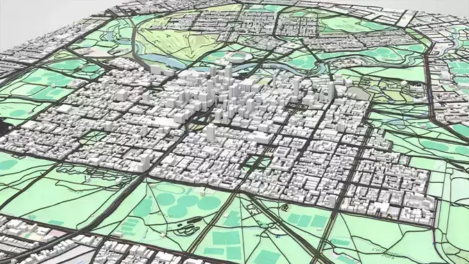 Cityscape Adelaide Australia 3D model