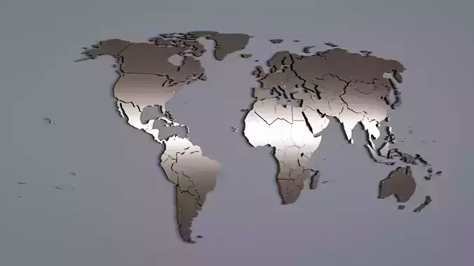 3D world map