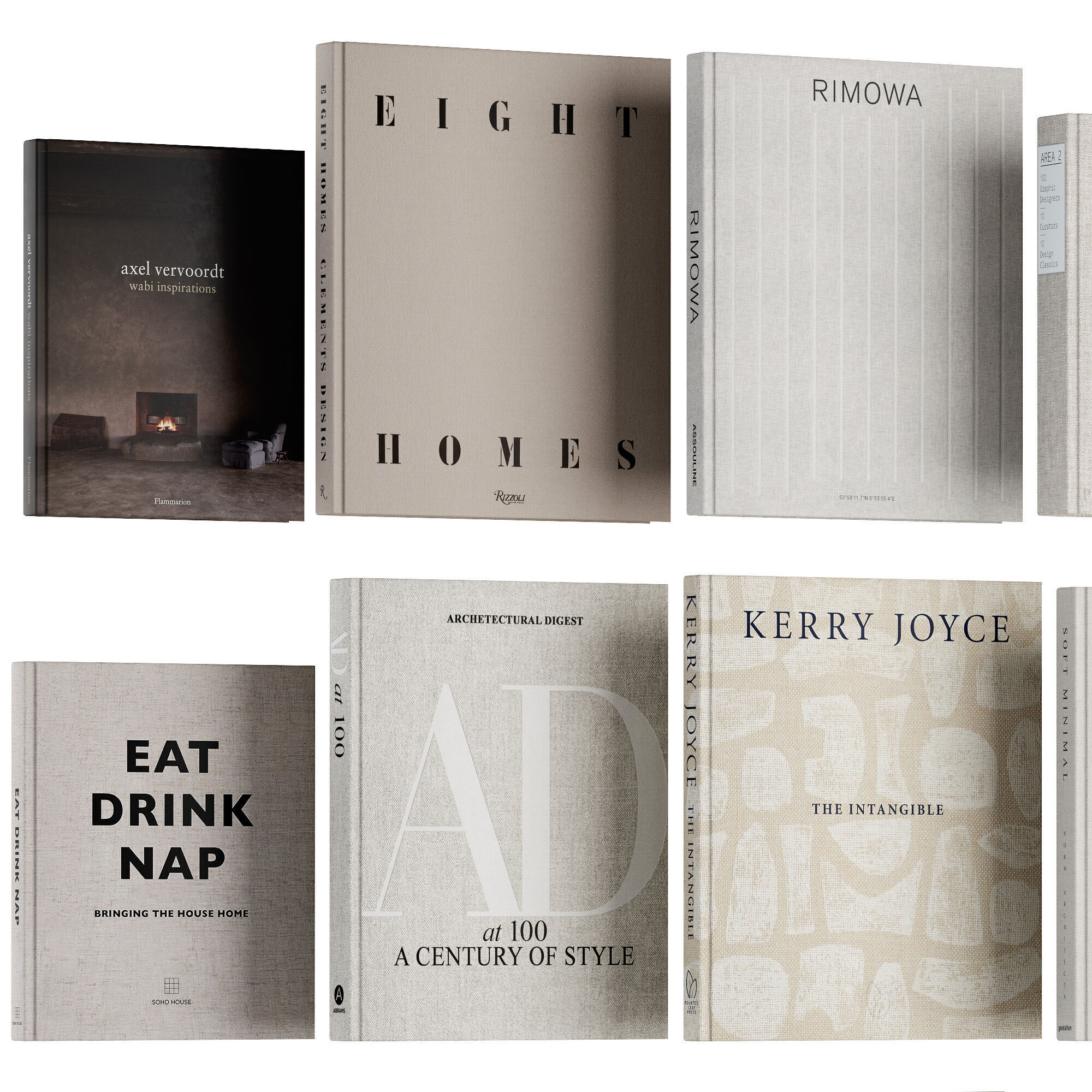 Aesthetic coffee table books set 01 3D model_1