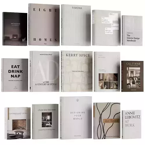 Aesthetic coffee table books set 01 3D model