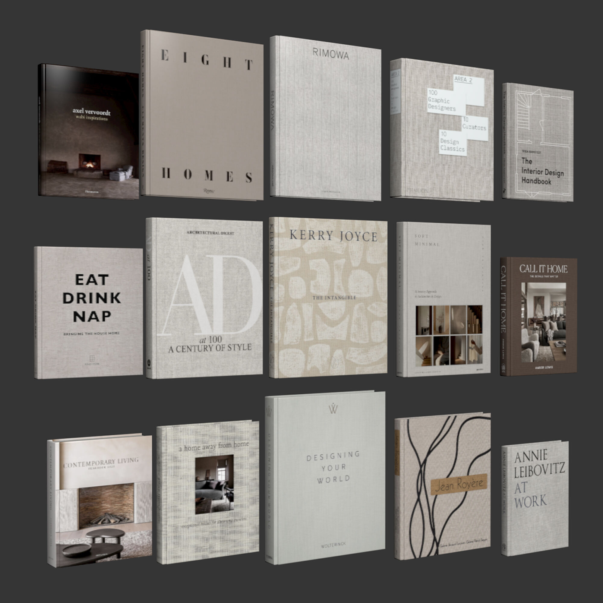 Aesthetic coffee table books set 01 3D model_8