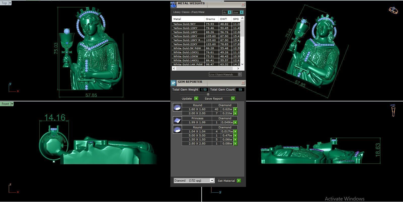 St Barbara 3D print model_4