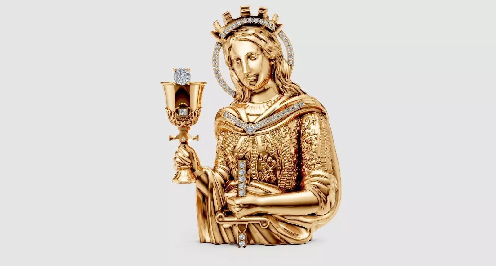 St Barbara 3D print model_0