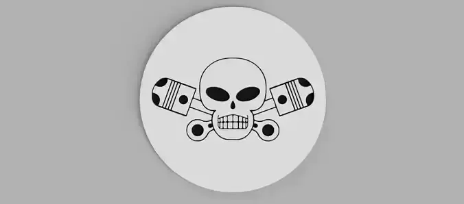 Skull Cranial Connecting Rod and Piston Auto Logo 2 Coasters