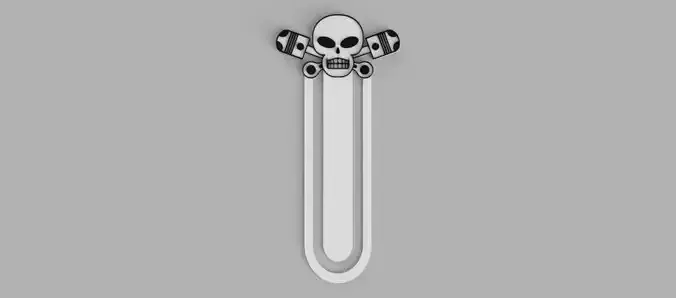 Skull and Crossbones Connecting Rod and Piston Auto 2 Bookmark