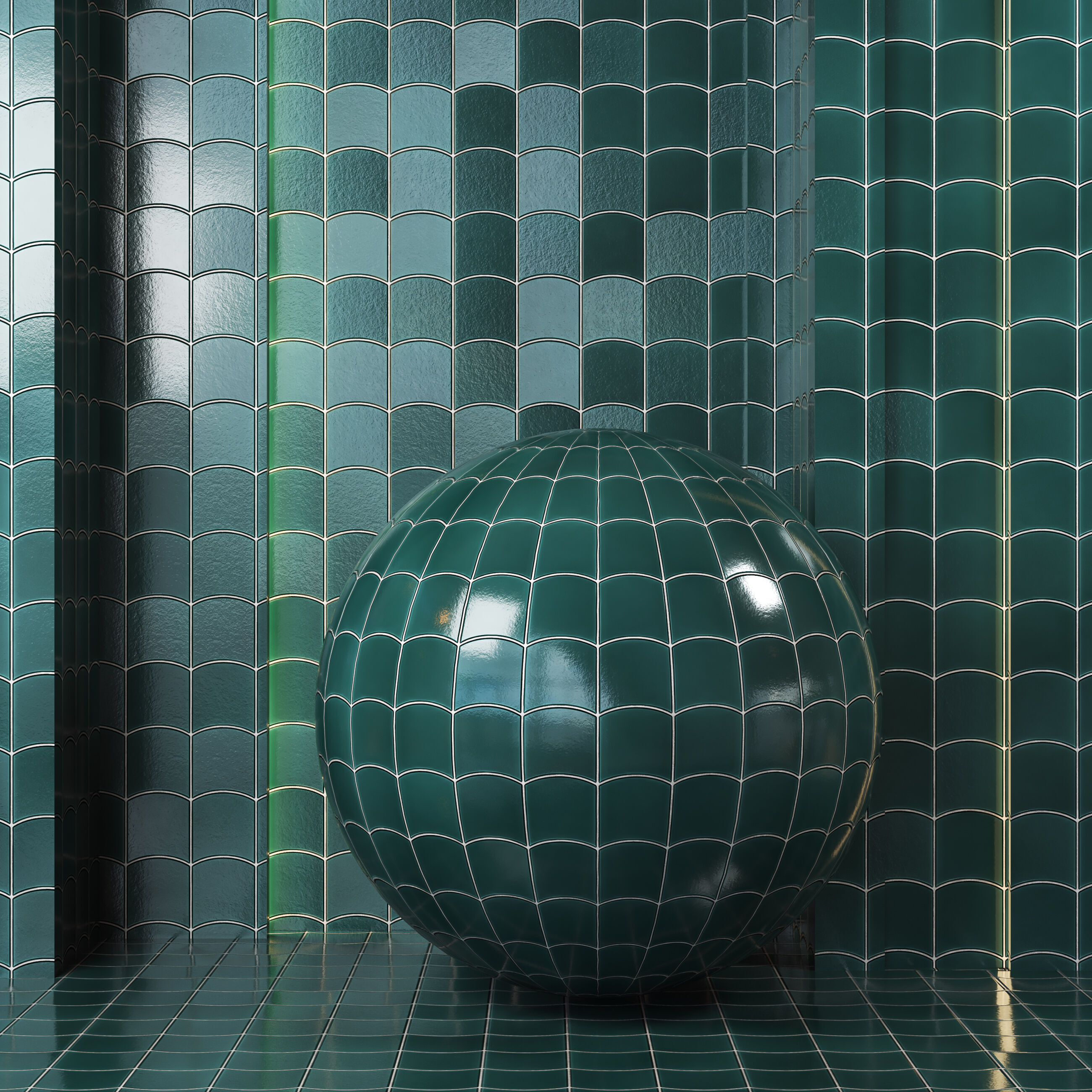 4K Equine Wave Ceramics Textures - 8 Colors - PBR Modern Tiles Texture_1