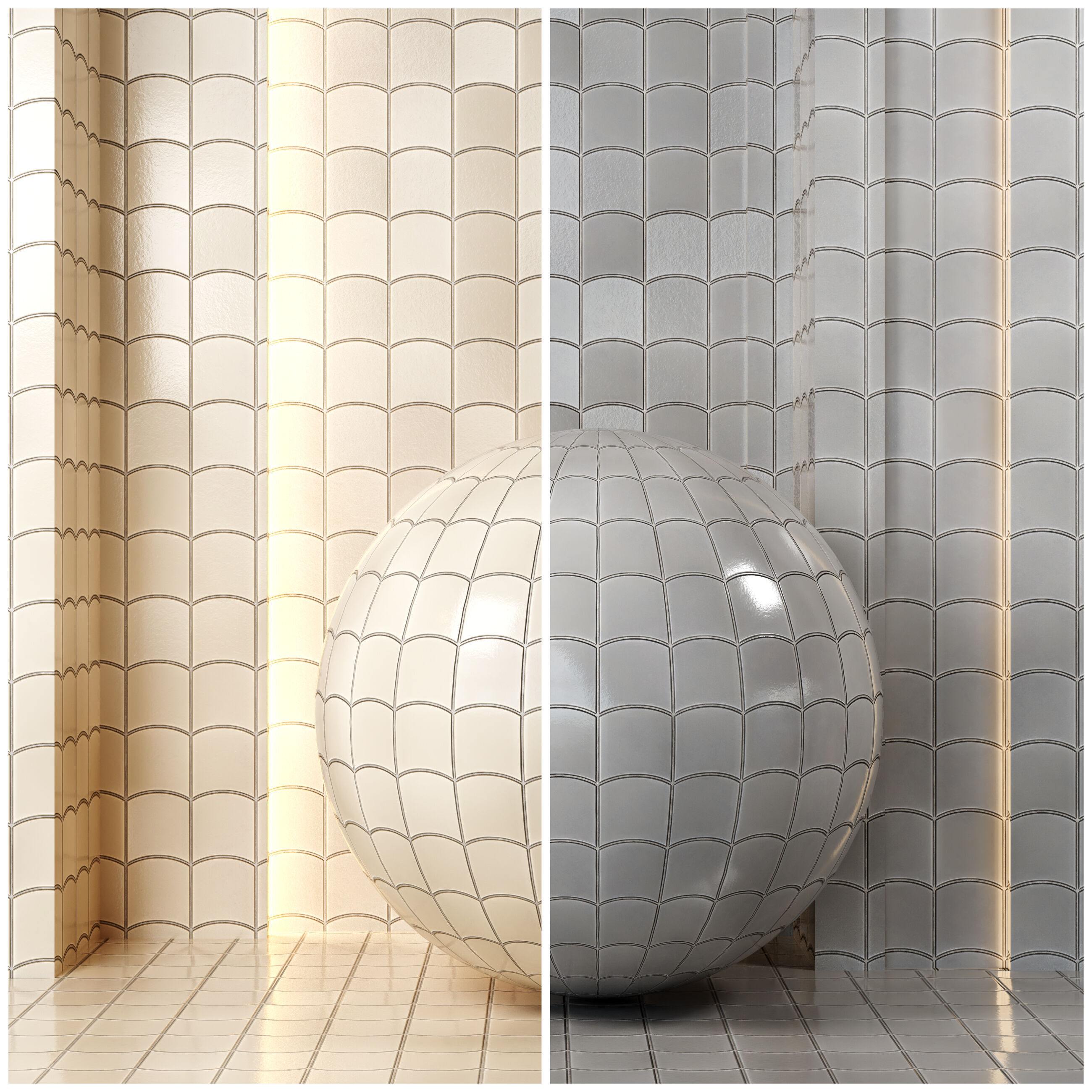 4K Equine Wave Ceramics Textures - 8 Colors - PBR Modern Tiles Texture_5