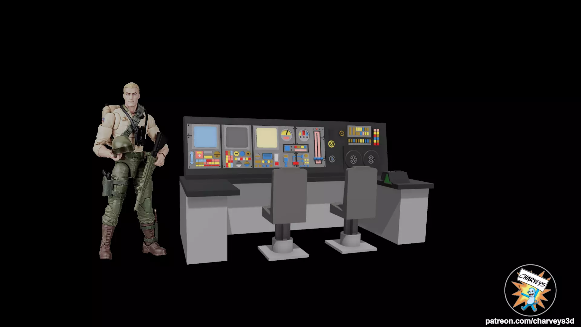 GI Joe Headquarters Computer for 4 and 6 inch figures 3D print model