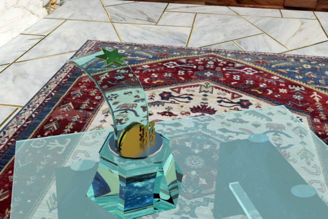 Ascend Glass Trophy Modern Spiral 3D Design 3D model_5