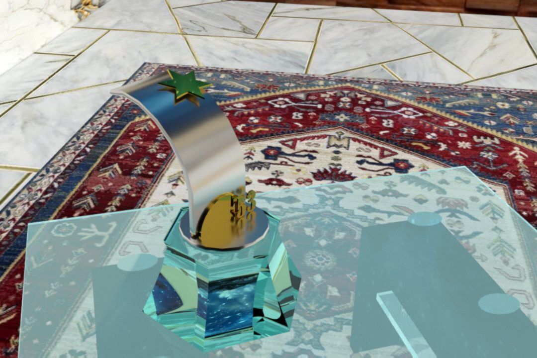 Ascend Glass Trophy Modern Spiral 3D Design 3D model_4