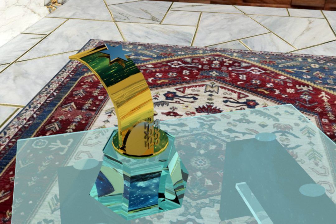 Ascend Glass Trophy Modern Spiral 3D Design 3D model_3