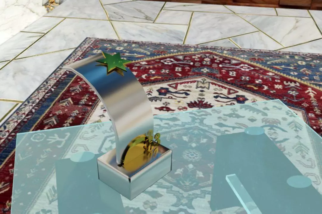 Ascend Glass Trophy Modern Spiral 3D Design 3D model_0