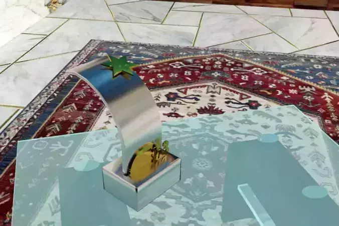 Ascend Glass Trophy Modern Spiral 3D Design