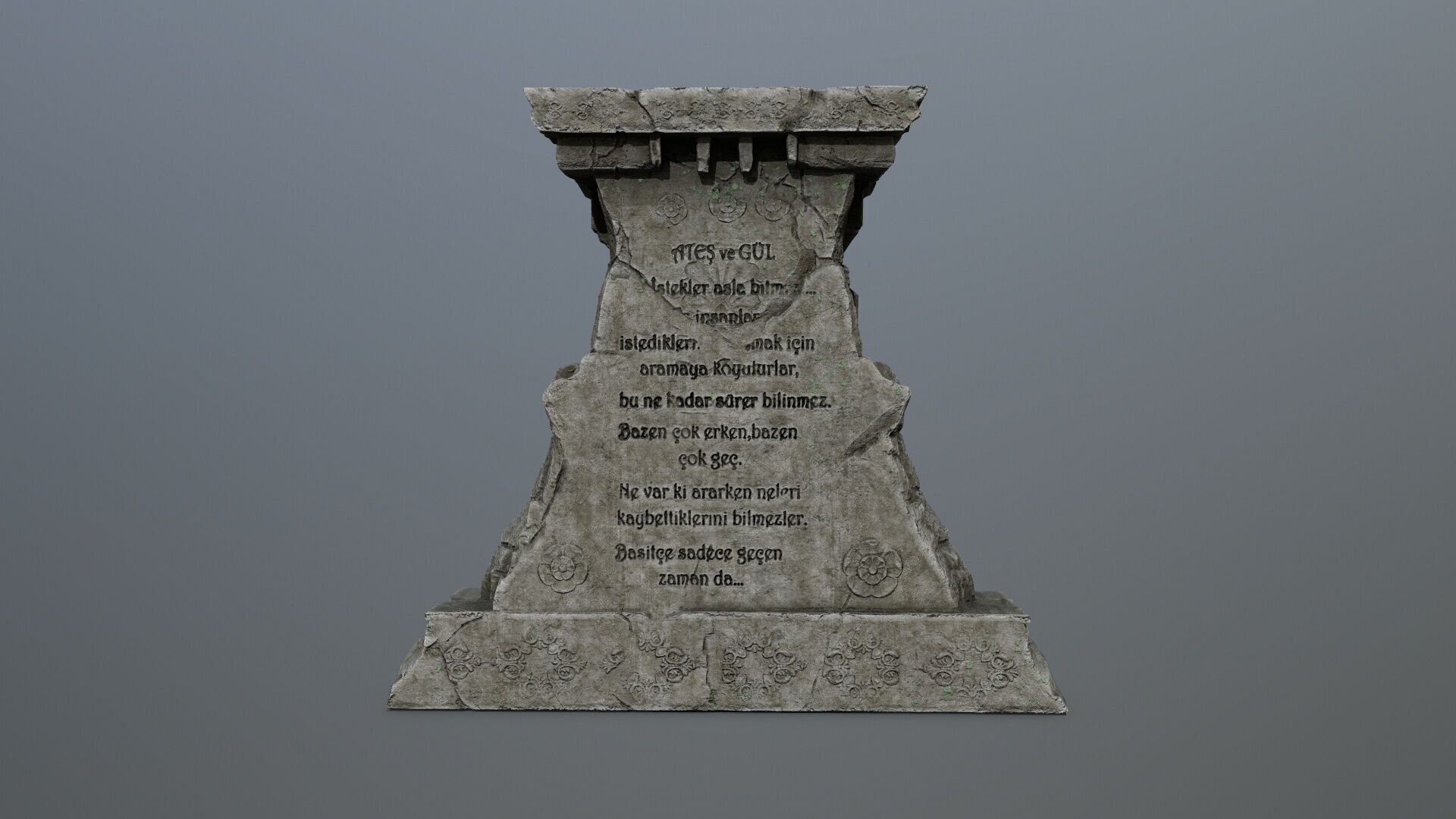 Lion fountain Low-poly 3D model_9