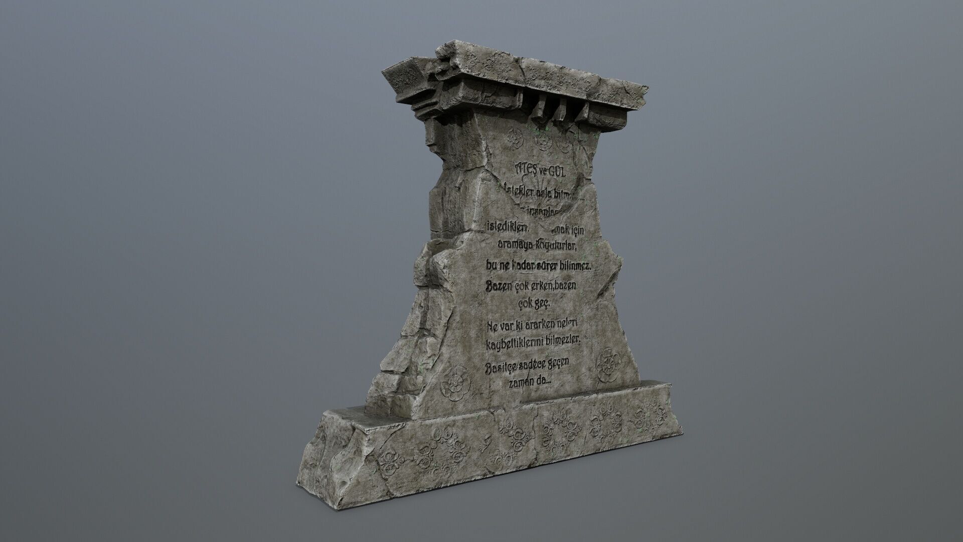 Lion fountain Low-poly 3D model_8