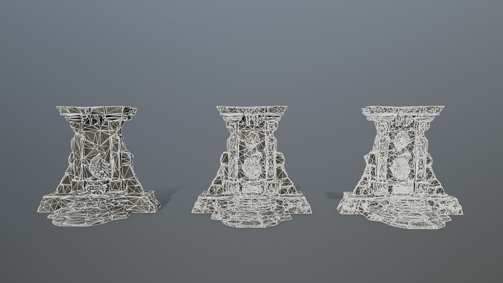 Lion fountain Low-poly 3D model_16