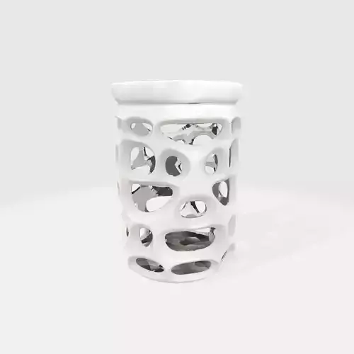 Ceramic Vase with Geometric Cutouts 3D model