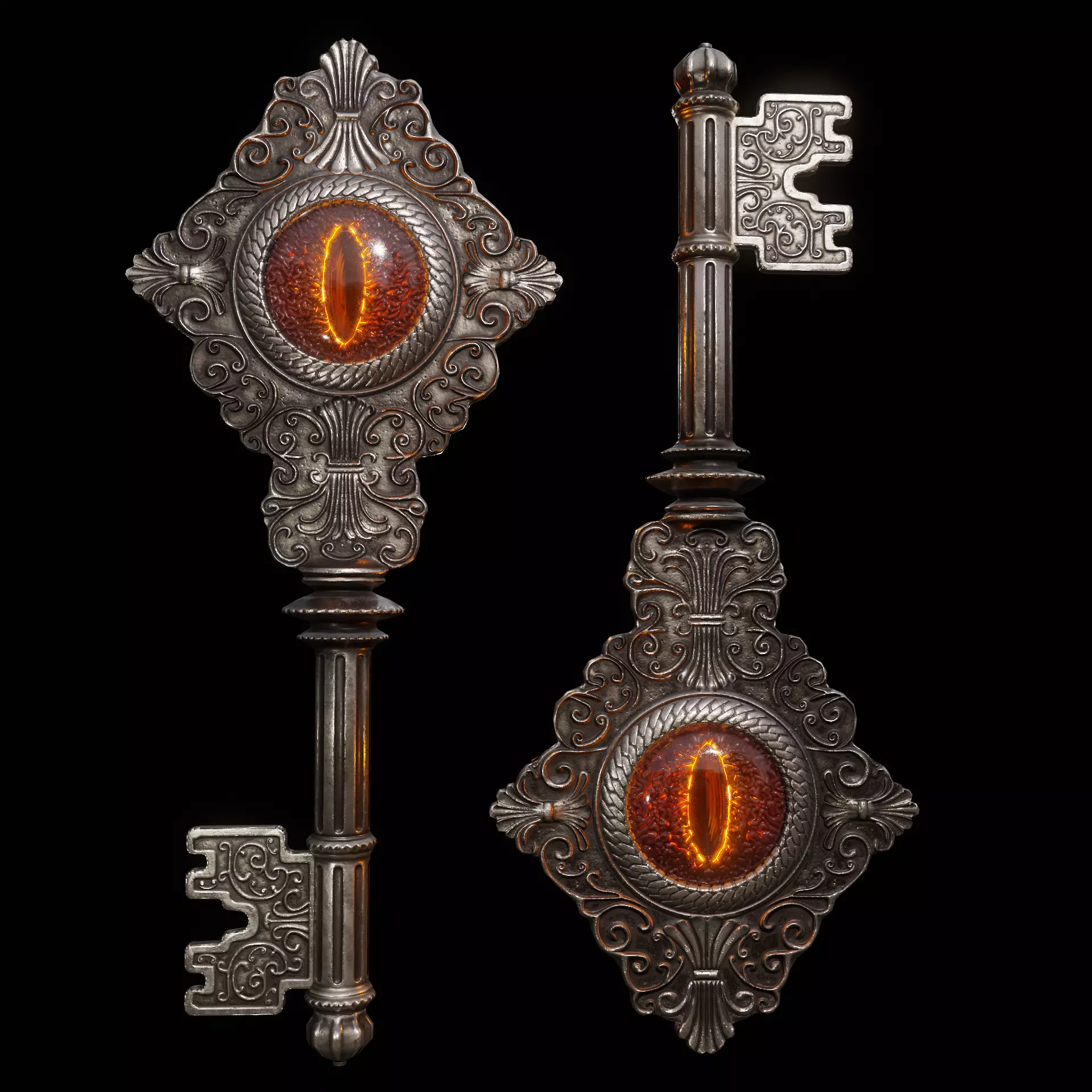 Devil Key Prop Pbr Lowpoly Low-poly 3D model_0