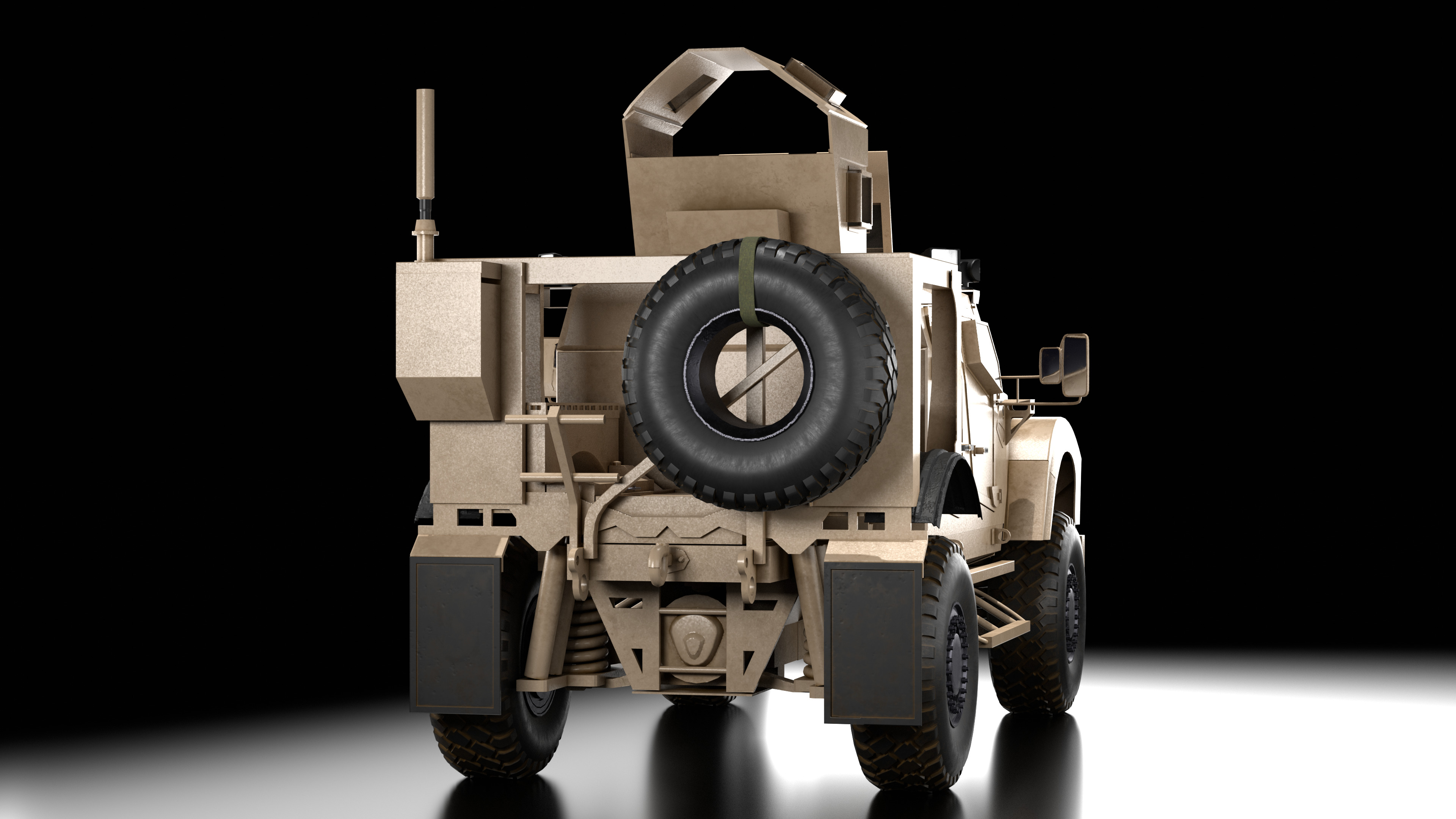 Oshkosh M-ATV Military Vehicle Rigged Low-poly 3D model_2