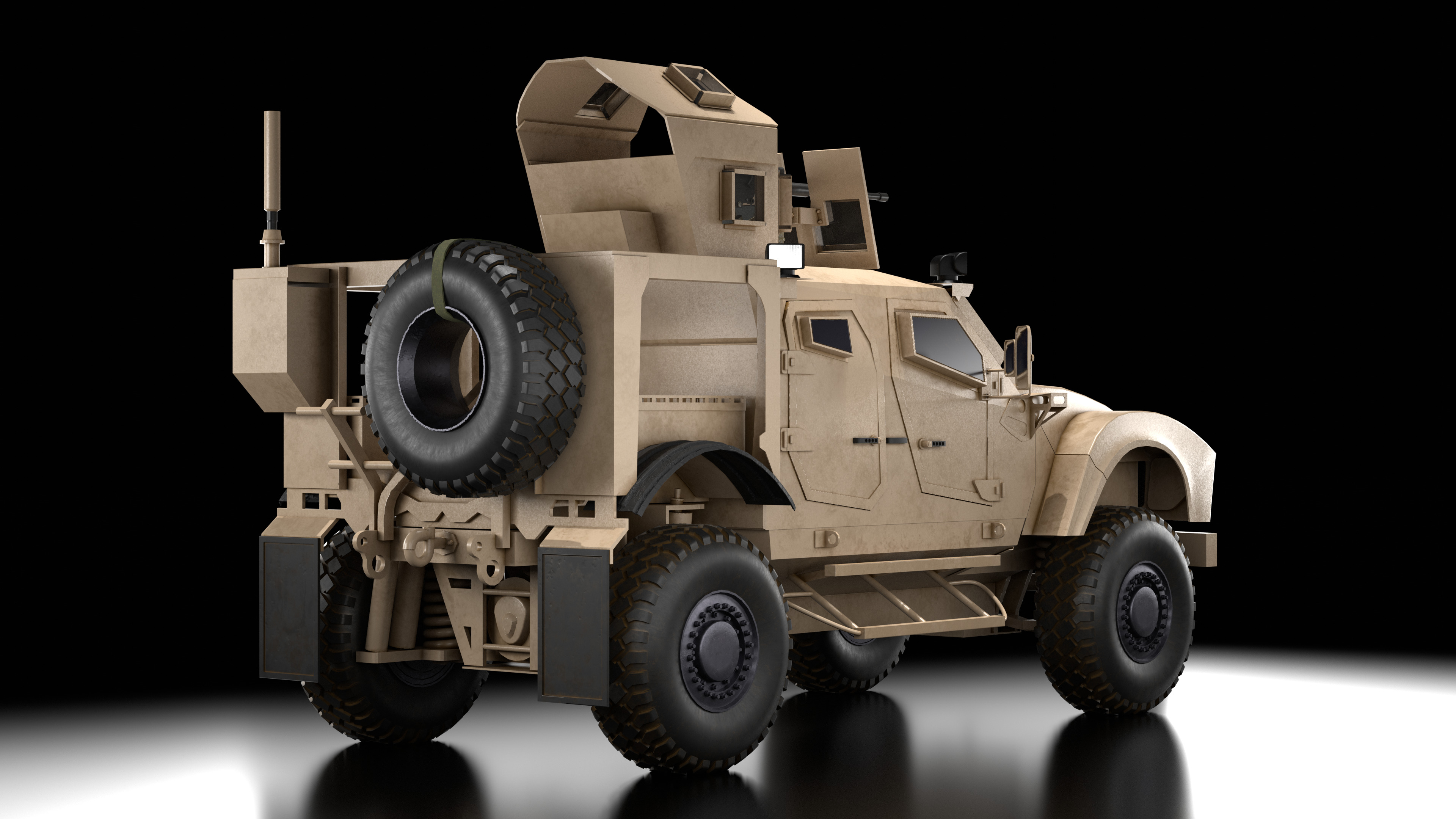 Oshkosh M-ATV Military Vehicle Rigged Low-poly 3D model_3