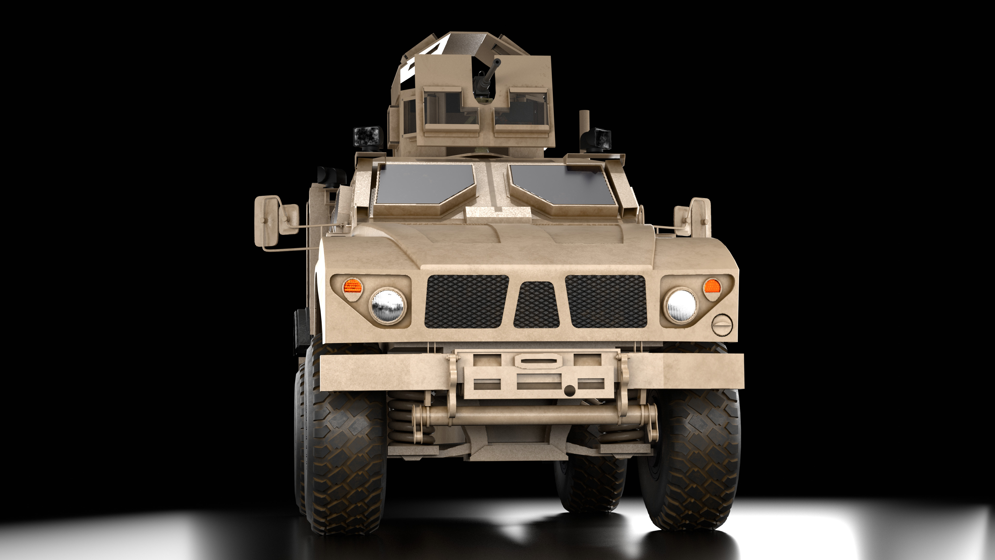 Oshkosh M-ATV Military Vehicle Rigged Low-poly 3D model_5