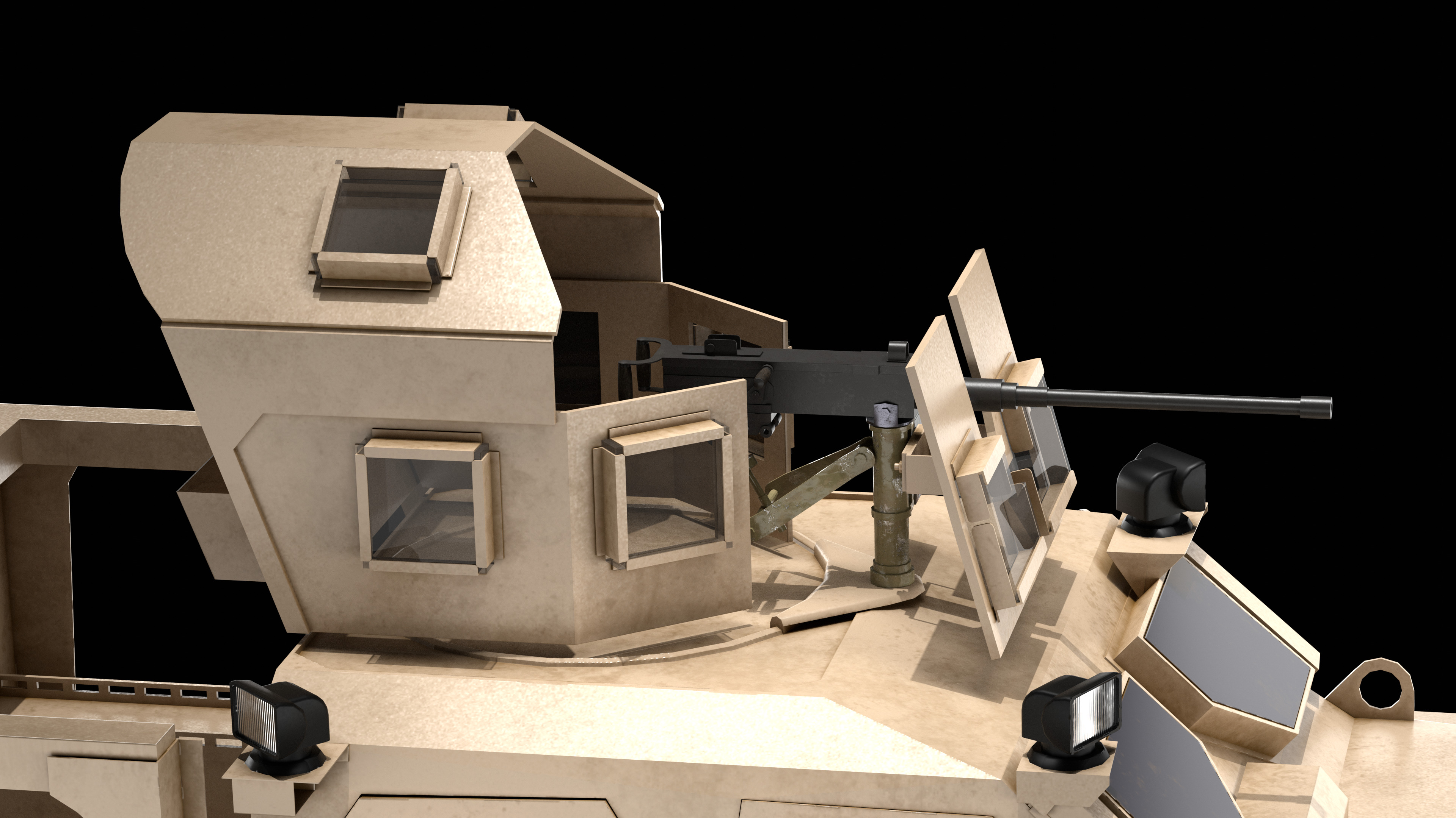 Oshkosh M-ATV Military Vehicle Rigged Low-poly 3D model_6