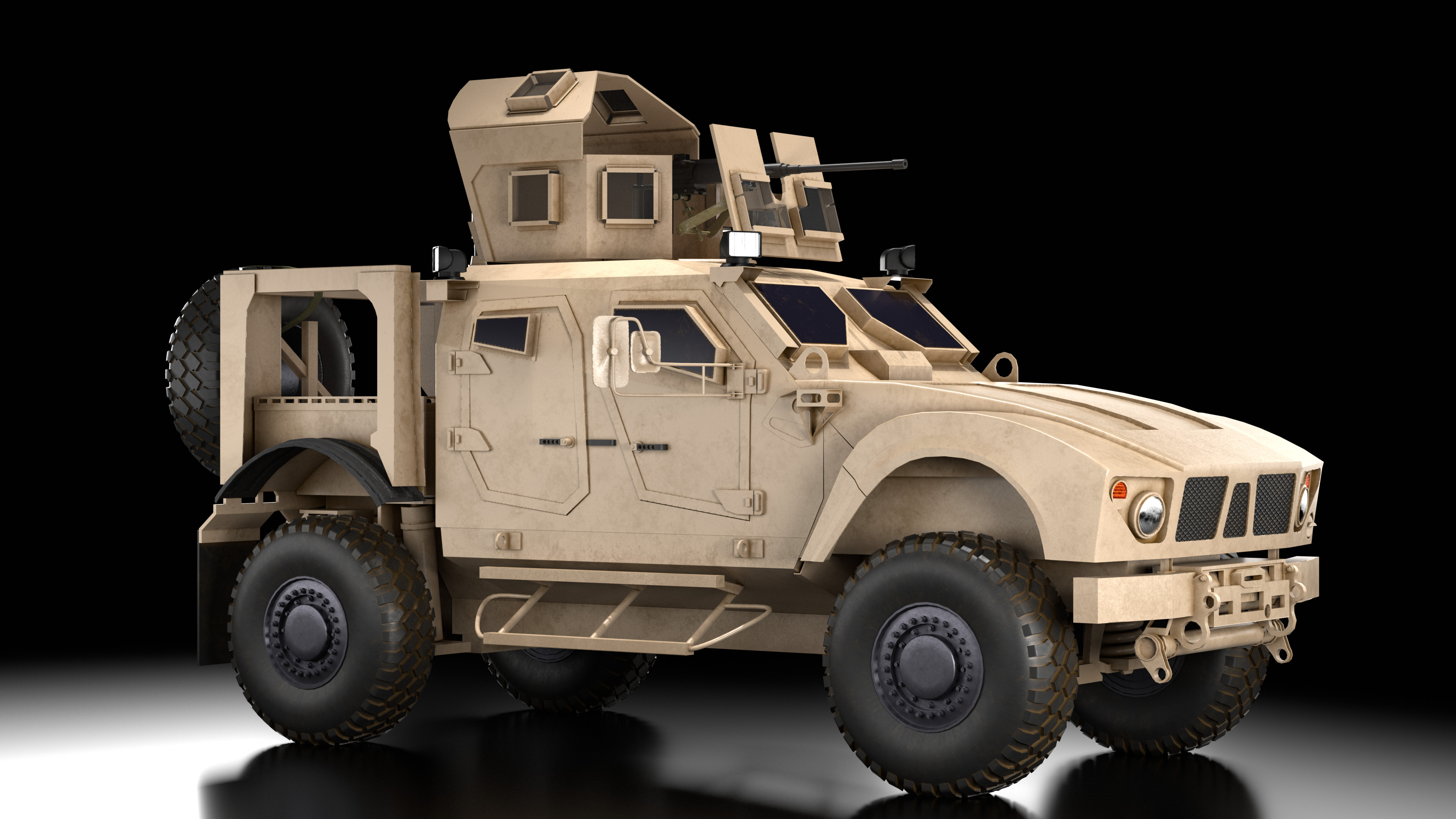 Oshkosh M-ATV Military Vehicle Rigged Low-poly 3D model_4