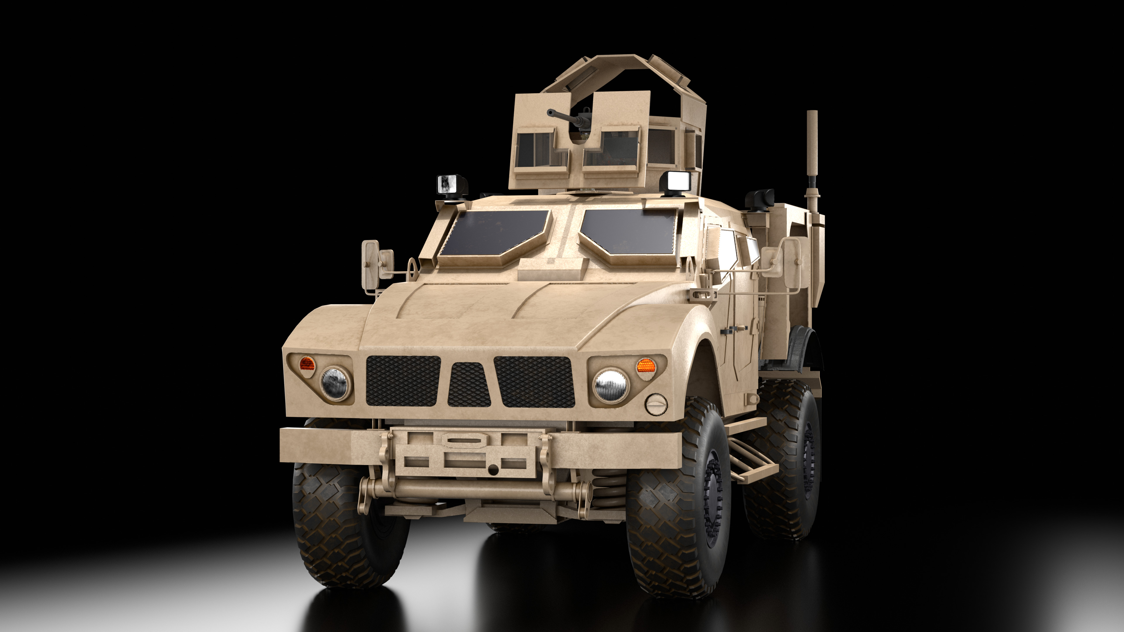 Oshkosh M-ATV Military Vehicle Rigged Low-poly 3D model_1