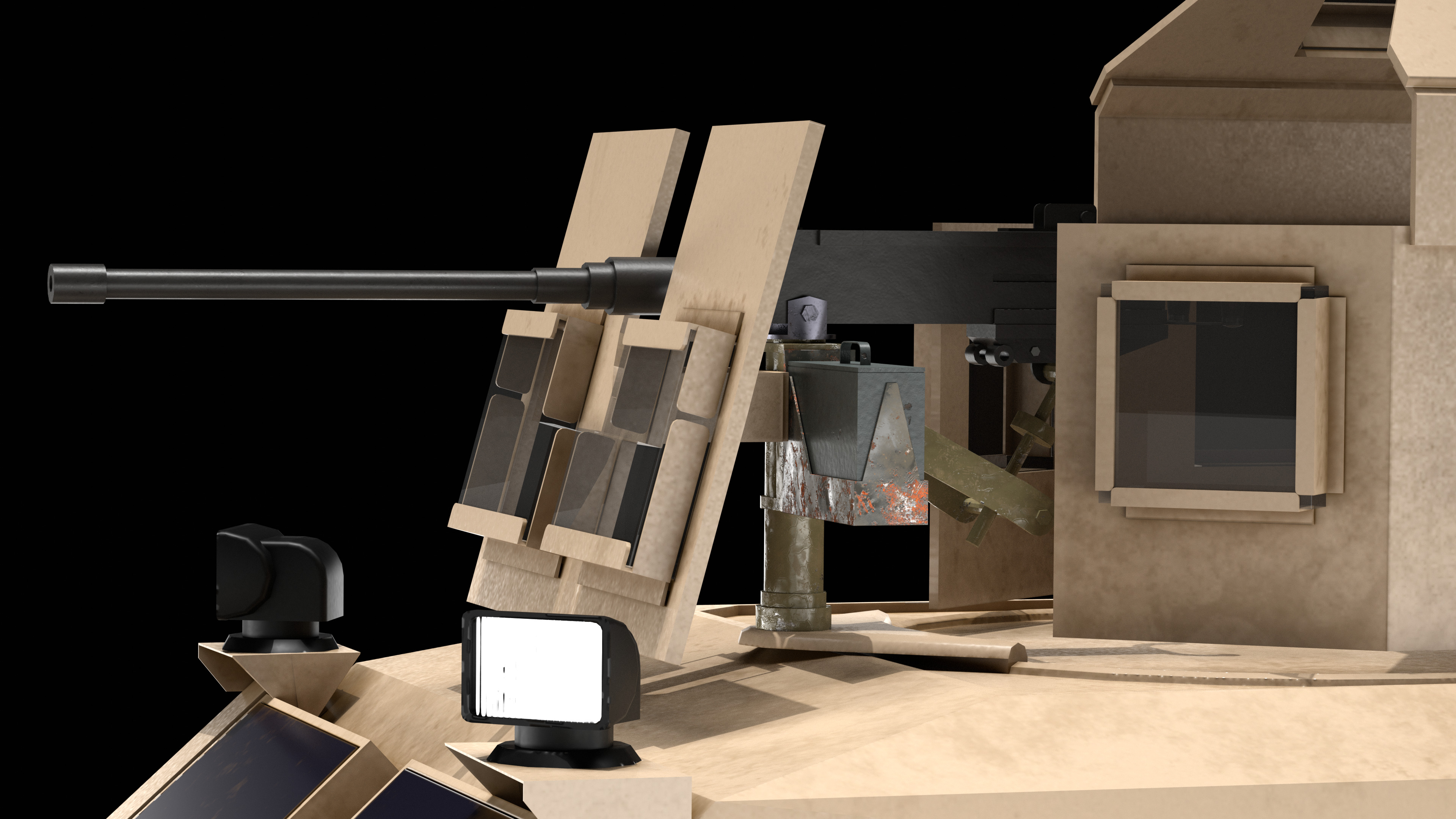 Oshkosh M-ATV Military Vehicle Rigged Low-poly 3D model_7