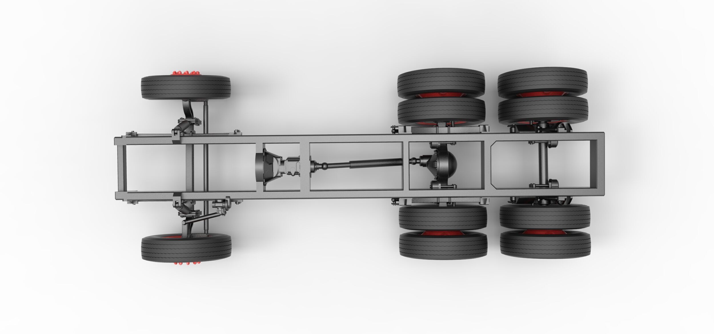 Chassis of Vintage GATR Racing Semi truck Scale 1 to 25 3D print model_8