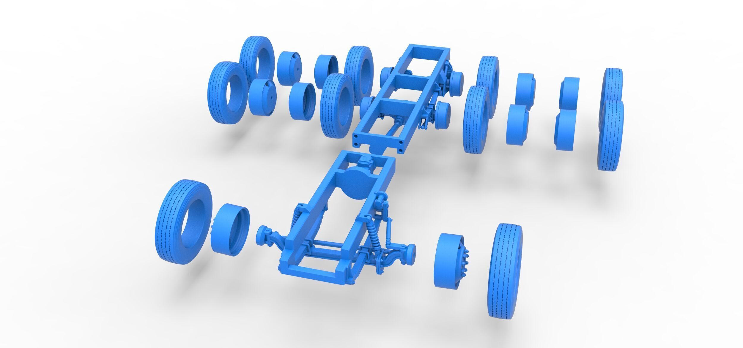 Chassis of Vintage GATR Racing Semi truck Scale 1 to 25 3D print model_36