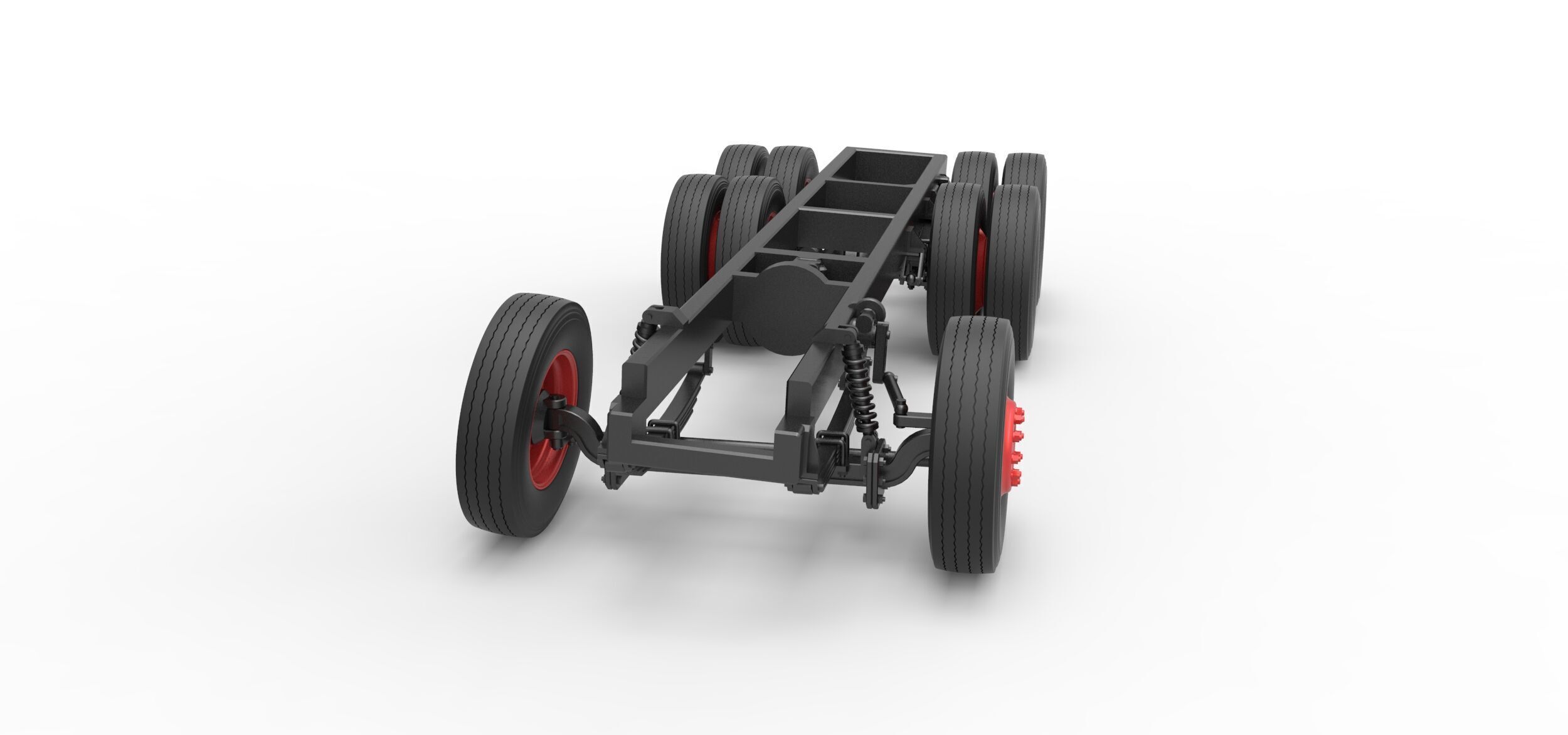 Chassis of Vintage GATR Racing Semi truck Scale 1 to 25 3D print model_3