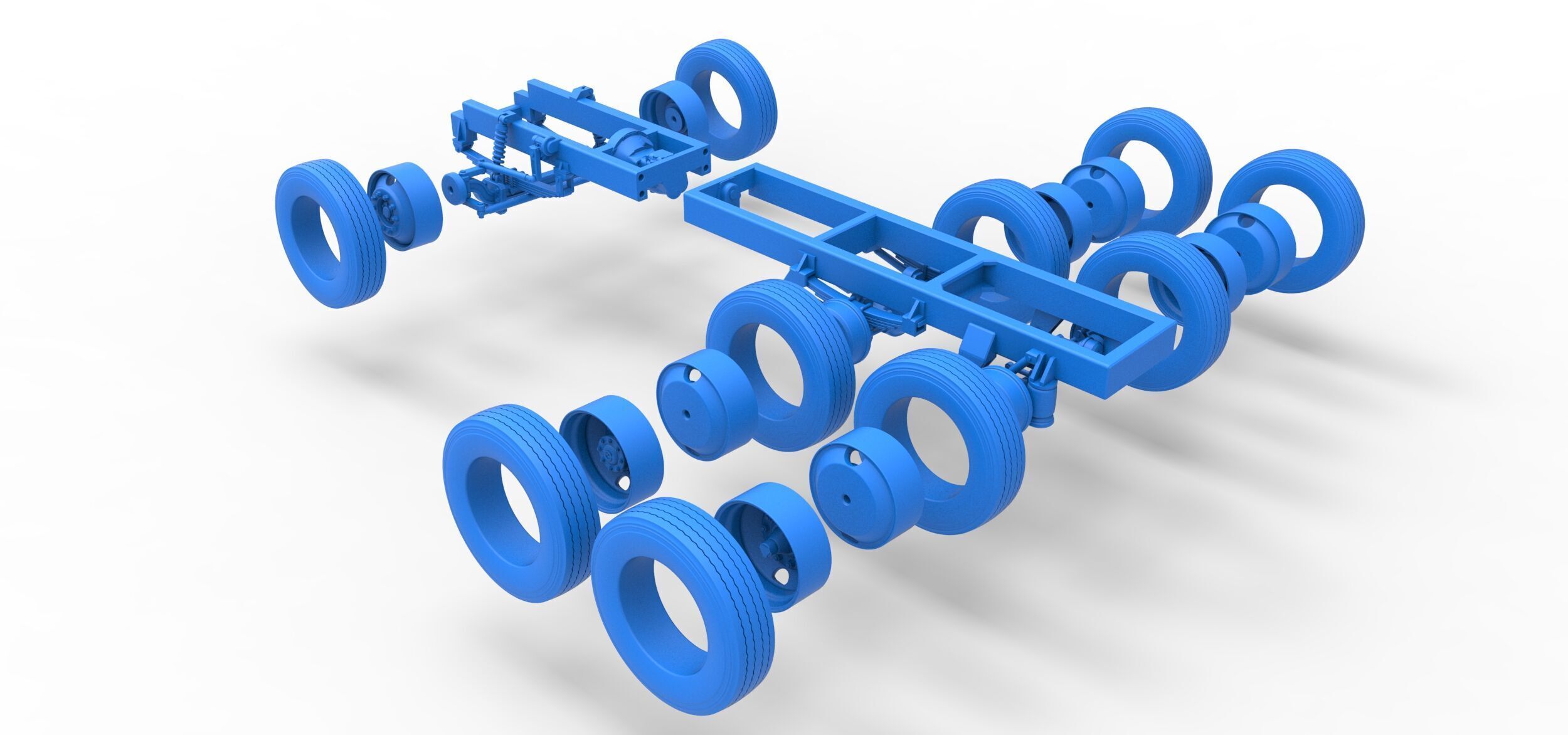 Chassis of Vintage GATR Racing Semi truck Scale 1 to 25 3D print model_38