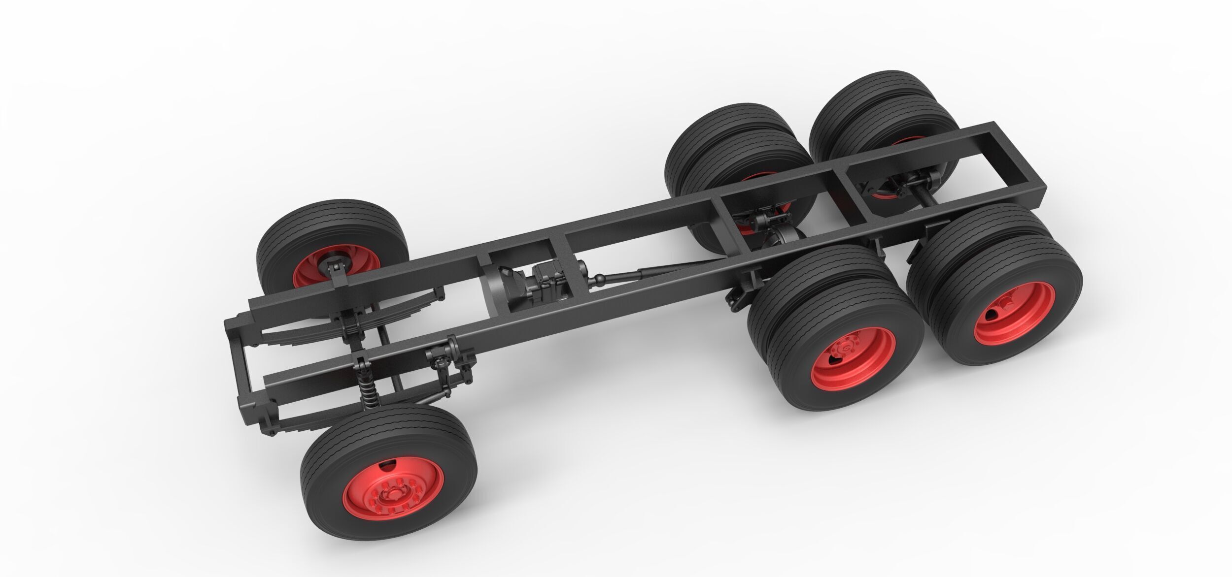 Chassis of Vintage GATR Racing Semi truck Scale 1 to 25 3D print model_2