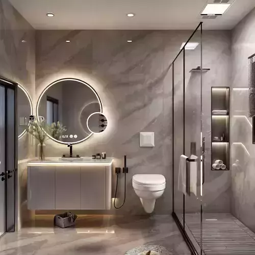 Luxury Modern Bathroom 3D Model - High Quality PBR Low-poly 3D model