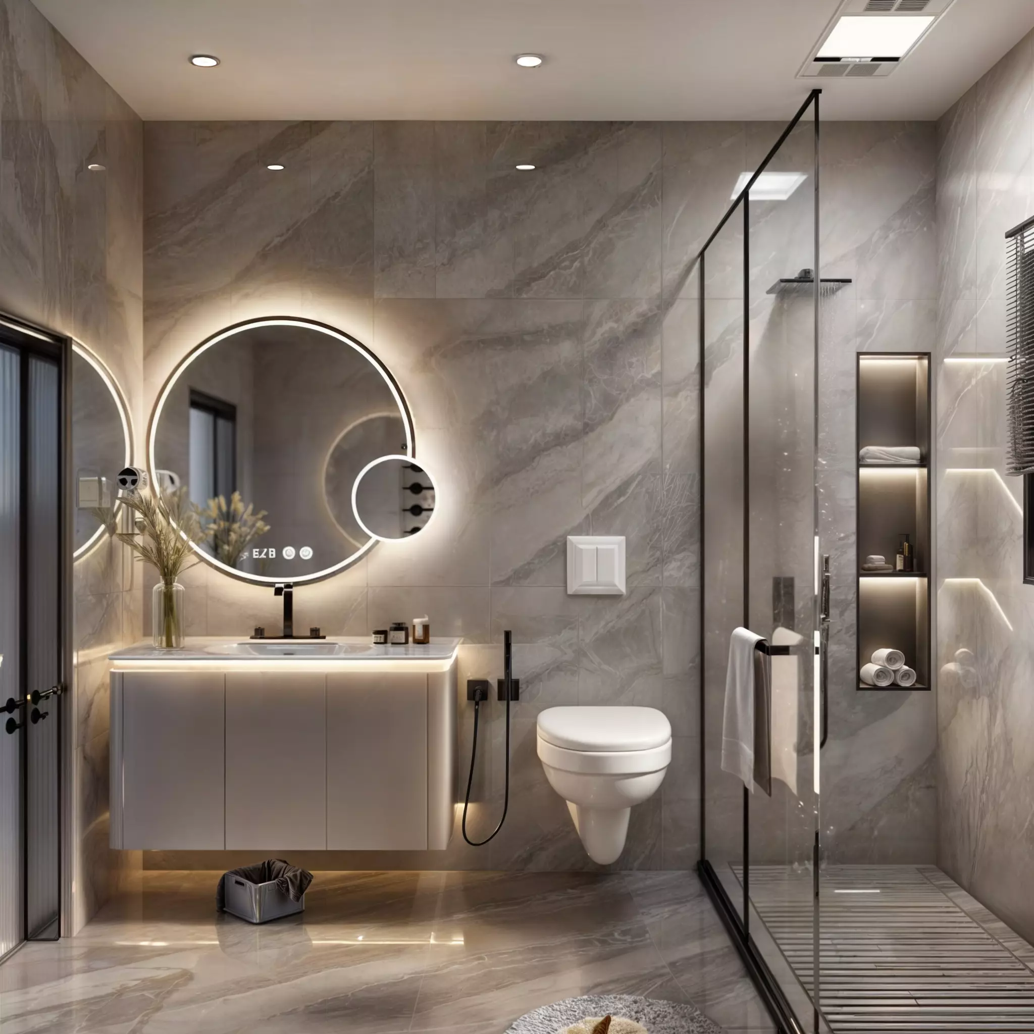 Luxury Modern Bathroom 3D Model - High Quality PBR Low-poly 3D model