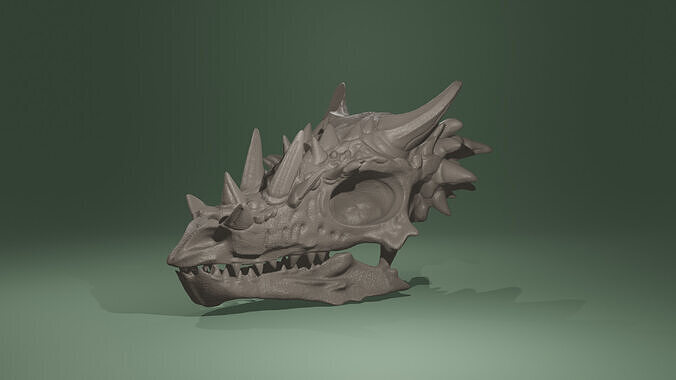 Horned Dragon Skull Halloween Gothic Decor  3D print model