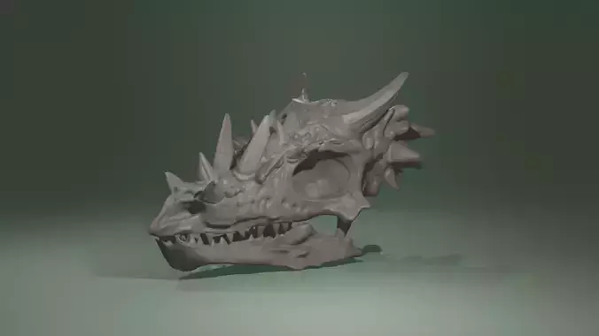 Horned Dragon Skull Halloween Gothic Decor 