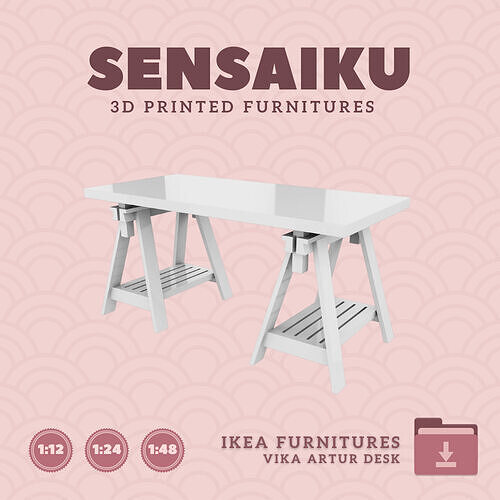 Vika Artur Table for Miniature Dollhouse IKEA 3D Print 3D print model