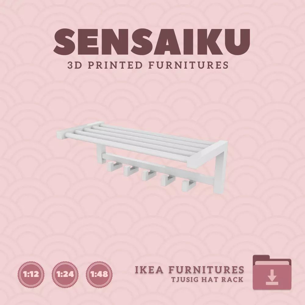 TJUSIG Hat Rack for Miniature Dollhouse IKEA 3D Print 3D print model
