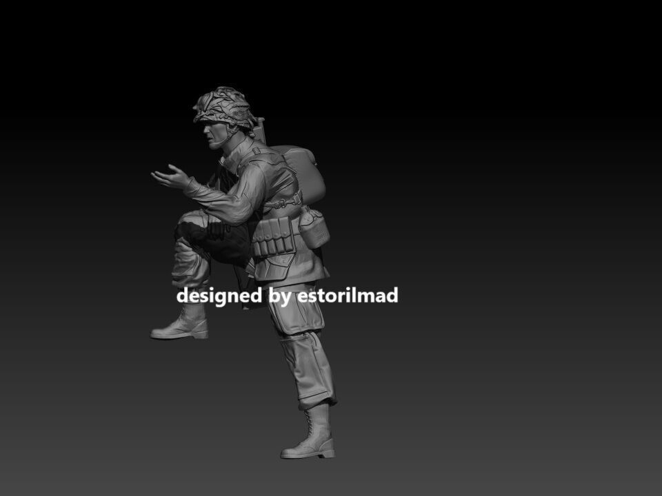 WW2 AMERICAN PARATROOPER 101 JEEP WILLY V2 3D print model_2