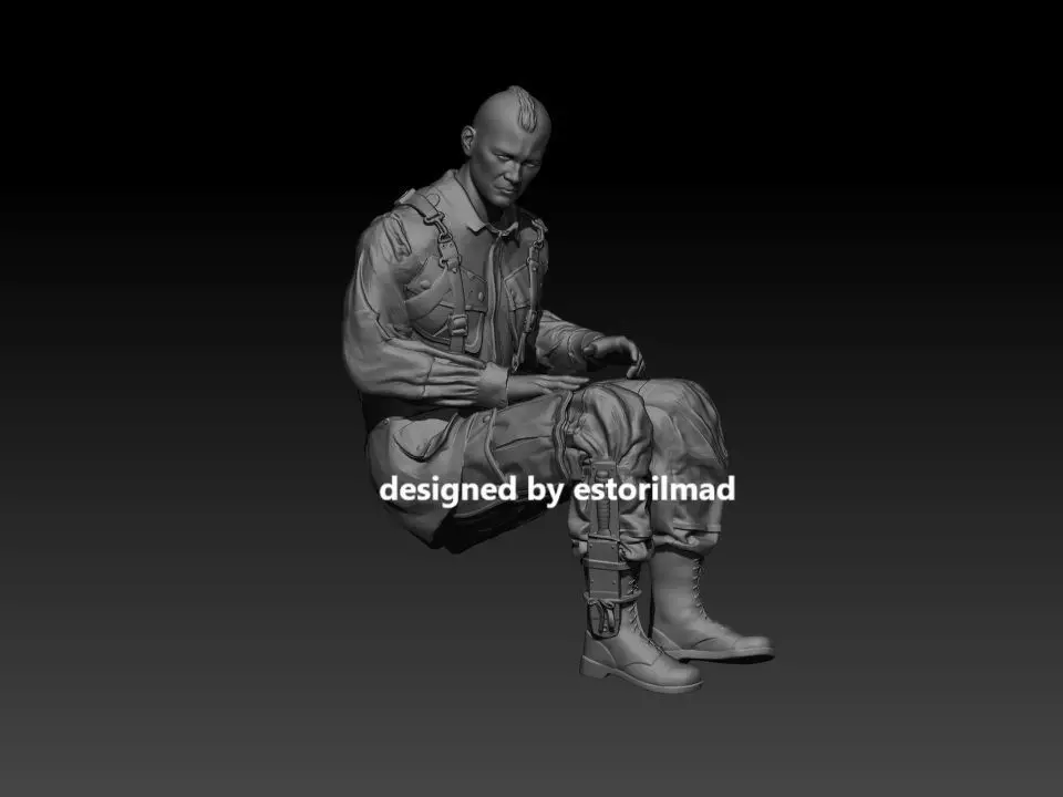 WW2 AMERICAN PARATROOPER 101 JEEP WILLY V3 3D print model