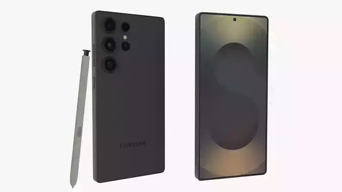Samsung Galaxy S25 Ultra Titanium Jetblack Low-poly 3D model