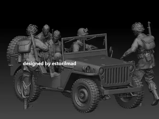 WW2 PACK 5 AMERICAN PARATROOPER 101 AND JEEP WILLY