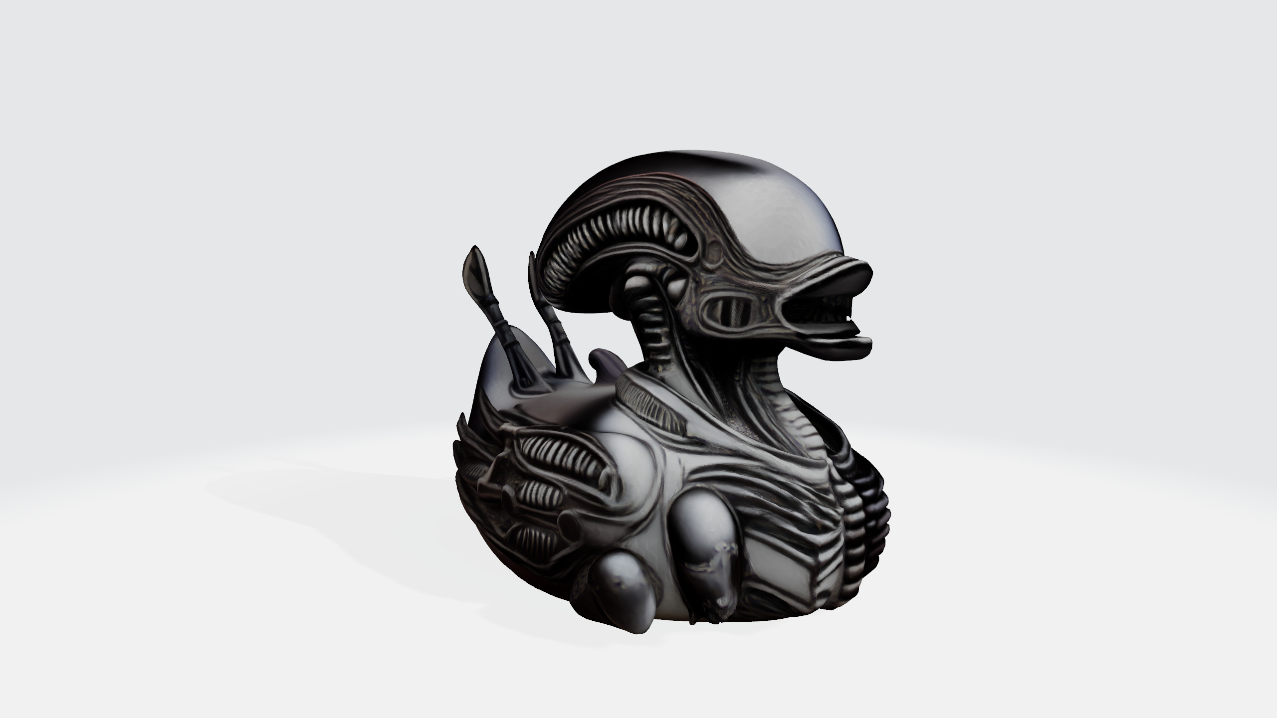Xenomorph duck 3d model Low-poly 3D model_9