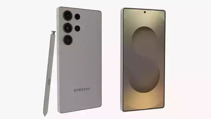 Samsung Galaxy S25 Ultra Titanium Gray Low-poly 3D model