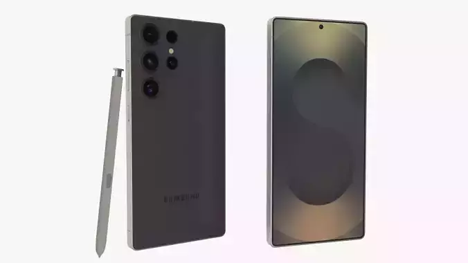 Samsung Galaxy S25 Ultra Titanium Black Low-poly 3D model