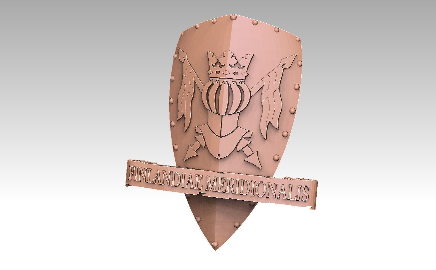 Historic Provinces of Finland Coat of Arms 3D print model_7