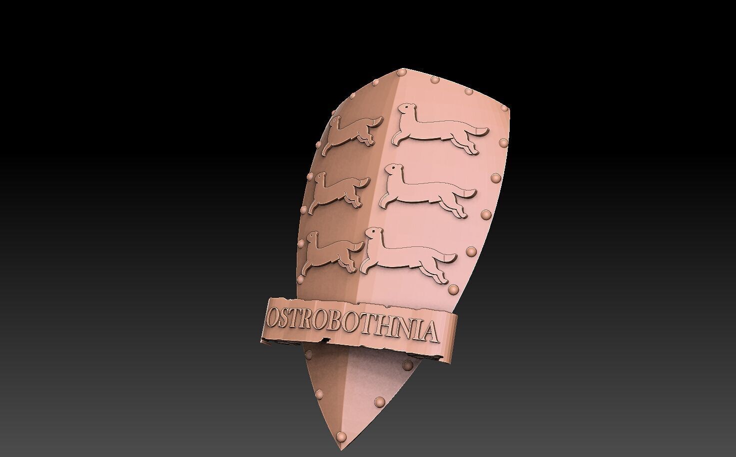 Historic Provinces of Finland Coat of Arms 3D print model_12