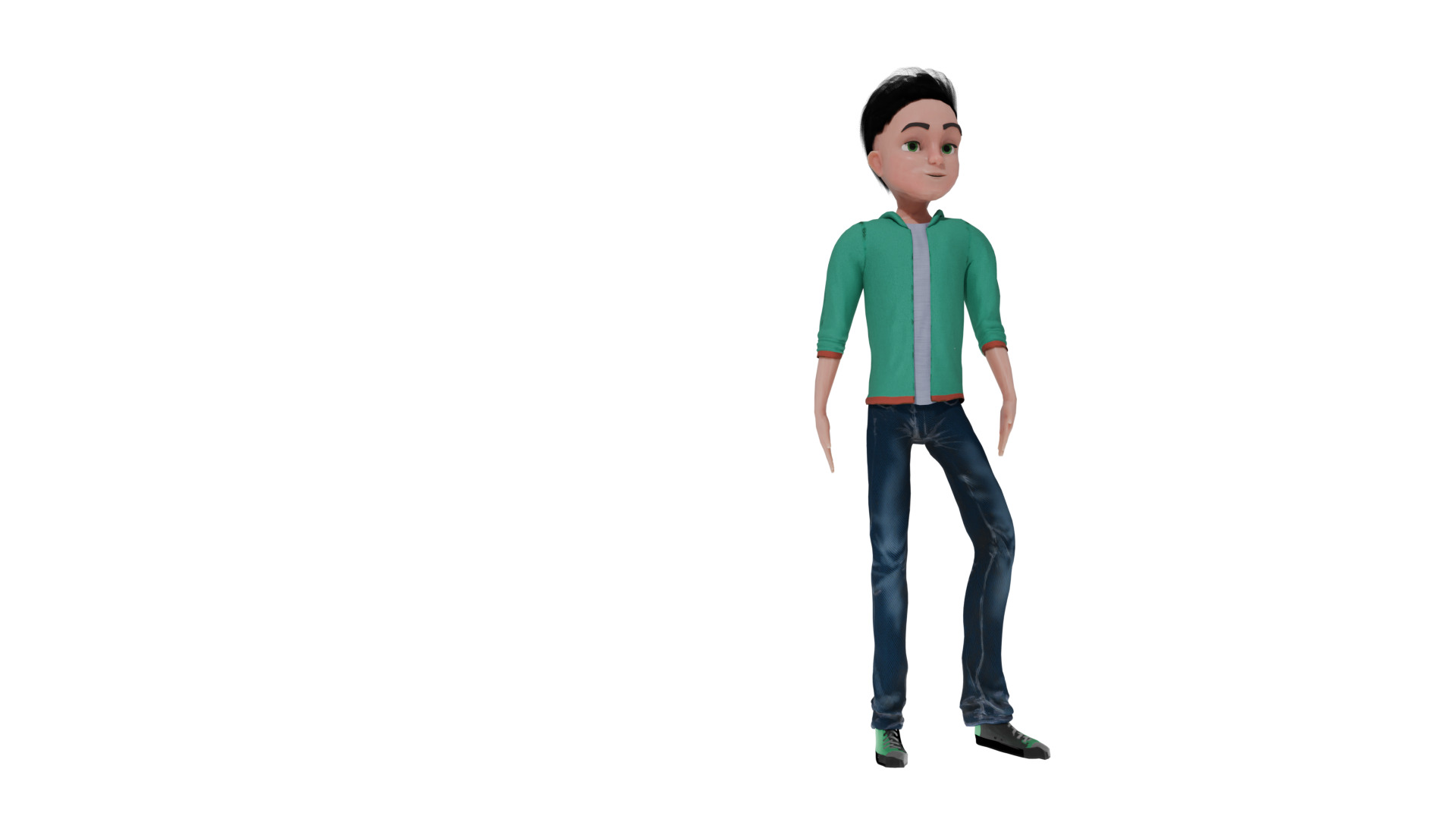 Cartoon Man Rigged model RealTime Male Low-poly 3D model_3